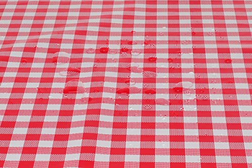 Home Direct Round Oilcloth PVC Wipe Clean Tablecloth Table Cover 140cm 55" Checkers Red - Image 5