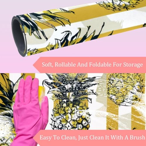 Tapis de bain ananas jaune 50x80 cm absorbant et lavable - 4