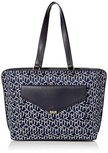 Tommy Hilfiger Women's Tessa Tote Bag, NAVY/WHITE