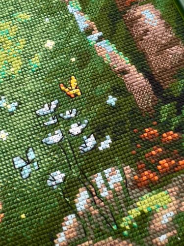 Image of RIOLIS - Fox in the Forest 2251, Animals Cross Stitch Kit 11 inchx15, Cross Stitch for Beginners & Advanced, Crossstitching Kits Adult, Counted Stitching Kits, Nature Embroidery Kit