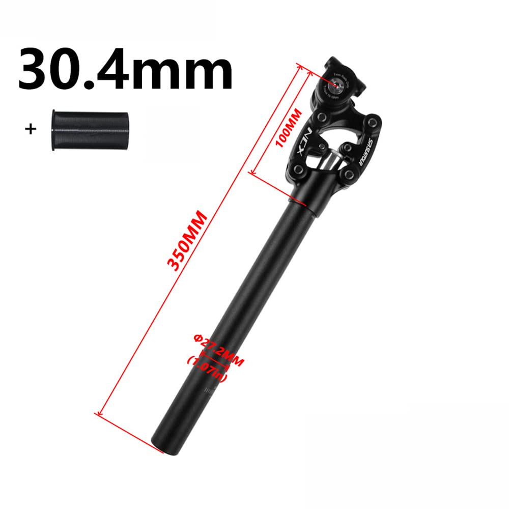 Reggisella Ammortizzato, 27.2MM,28.6MM,30.0MM,30.4MM,30.9MM,31.6MM,33.9MM Canotto Sella Ammortizzata Bici,Tubo Ammortizzati Telescopico per Bicicletta ​da Corsa Nero,30.4MM