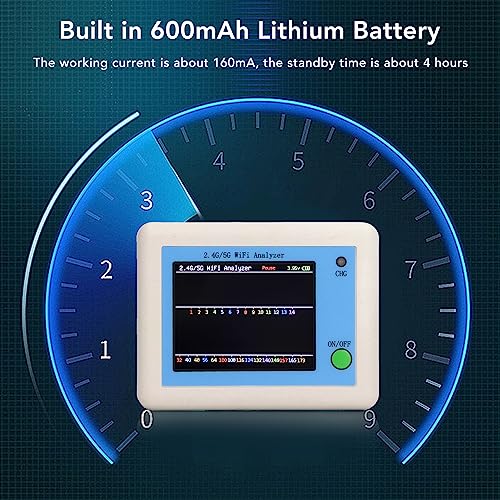 Image of Analyzer, 2.4G 5G Analyzer, 2.4 Inch TFT Color Screen Scanner Network Analyzer with Light Indication, Battery Display, Long Standby