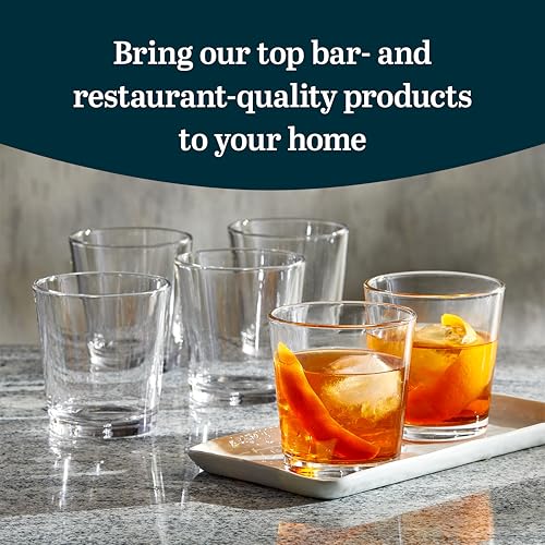 Image of Libbey Bar Essentials Double Old Fashioned Glasses, 12 oz, Clear Restaurant Quality Drinking Glasses Set of 6, Modern Rocks Glass Set for Everyday Use