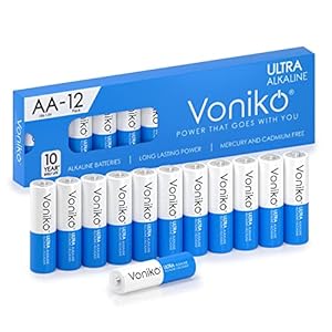 Voniko – Premium Grade AA Batteries – (12 Pack) – Alkaline Double A Battery – Ultra Long-Lasting, Leakproof 1.5v Batteries – 10-Year Shelf Life
