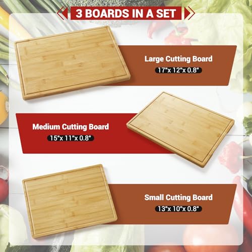 Set de 3 tablas de cortar de bambú con soporte miniatura 3