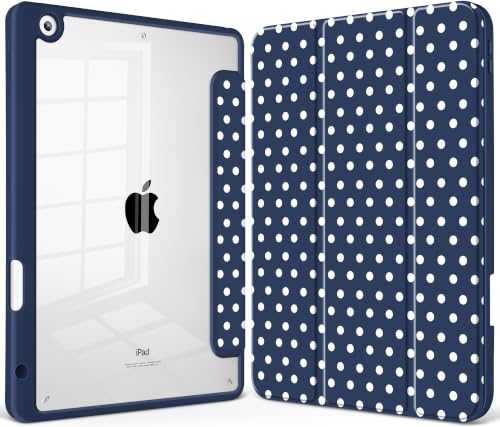 May Chen for iPad 9th/8th/7th Gen Case 10.2 inch - Navy Blue Polka dot