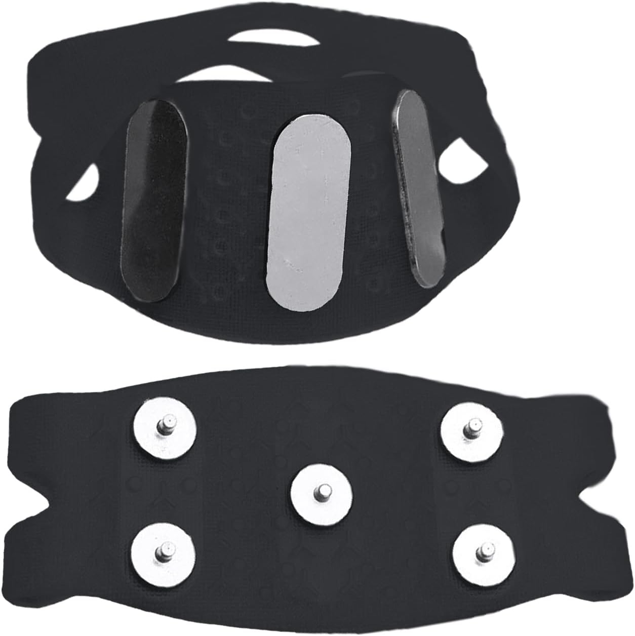 Ice Traction Grippers for Footwear - Shoe Spike Covers for Snow Ice | Flexible Rubber Frame with Metal Spikes, Enhances Stability and Balance, Easy to Wear for Winter Walking, Hiking 1.18x3.54 in