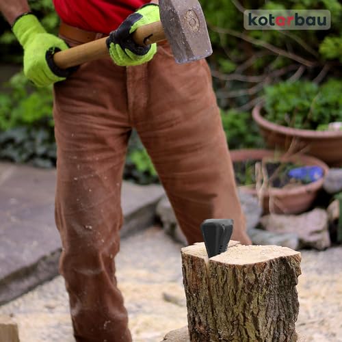Foto von KOTARBAU Geschmiedeter Dreh-Spaltkeil aus Stahl 170 mm 1,6 kg Keil Holzspaltkeil Spaltgranate Holzspalter Schwarz Fällkeil Scheitkeil Nachsetzkeil Treibkeil zum Spalten von Holz