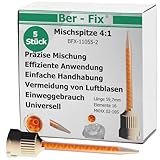 Ber-Fix 5x 4:1 Statikmischer MKHX 02-16S für 2K-Cyanacrylat, Epoxidharz & Mehr Präzises Mischrohr für Klebstoffe