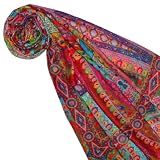 Lorenzo Cana - XXL kaszmir jedwabny damski szal 50% kaszmir 50% jedwab kolorowy kolorowy nadruk 140 x 140 cm chusta szal szal stuła kolorowy Pashmina 78637, wielokolorowa, 140 x 140 cm