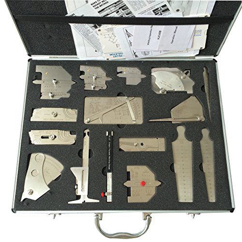 JINSLU Welding Tool Kit Welding Measure Gauge Combine Suit 16 Piece/Set test ulnar welder inspection welding gauge
