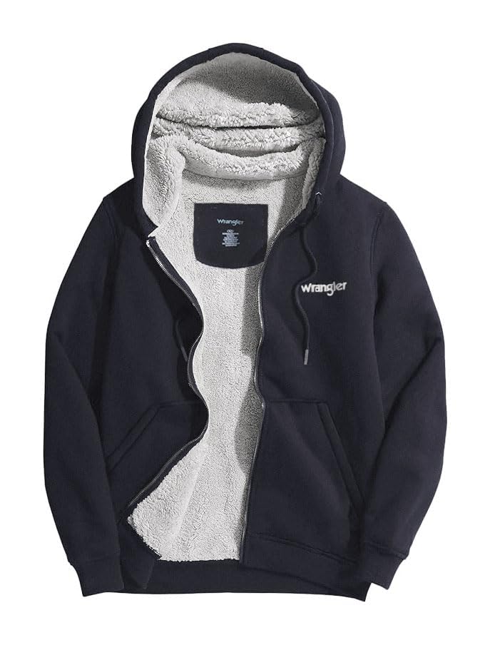 Wrangler Hoodies for Men Big and Tall - Sherpa Lined Zip Up Sweatshirt2