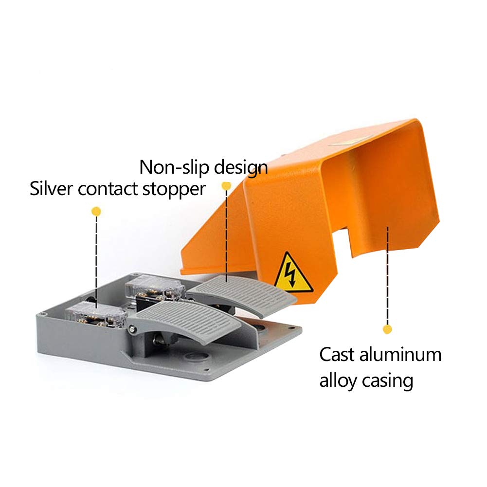 Interruptor de pie doble de aluminio AC380 V/DC220 V YDT1-18
