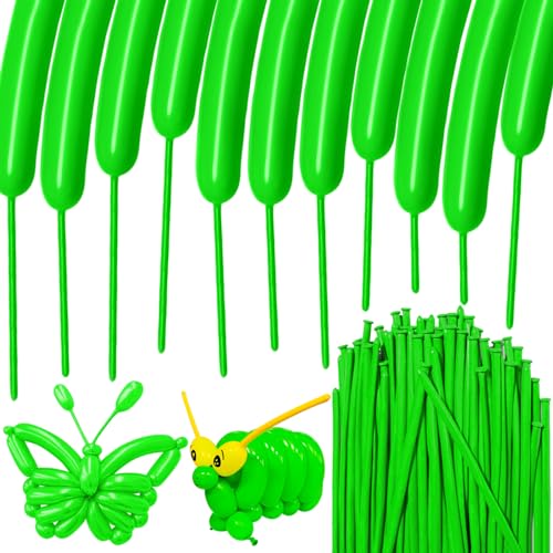 Image of 100Pcs Green 260 Balloons, Long Balloon for Tying Balloon Arch, Long Skinny Balloons for Twisting Ballons Animal balloons Birthday Party Wedding Festival Decorations
