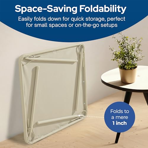 Sudden Comfort Square Folding Dining Card Table, Buff Tan, 34 x 34 x 28 In - image 3