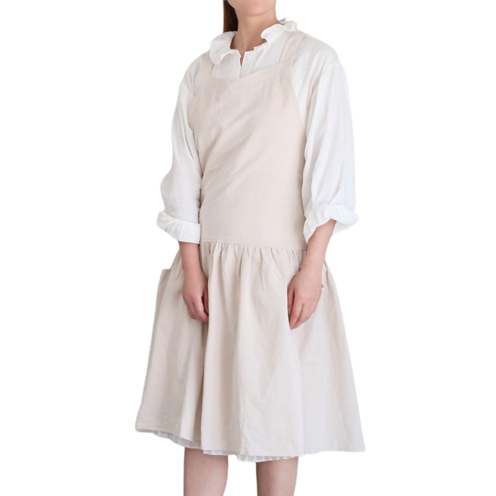 Tablier style coréen en coton pour femme idéal pour la pâtisserie et les loisirs créatifs