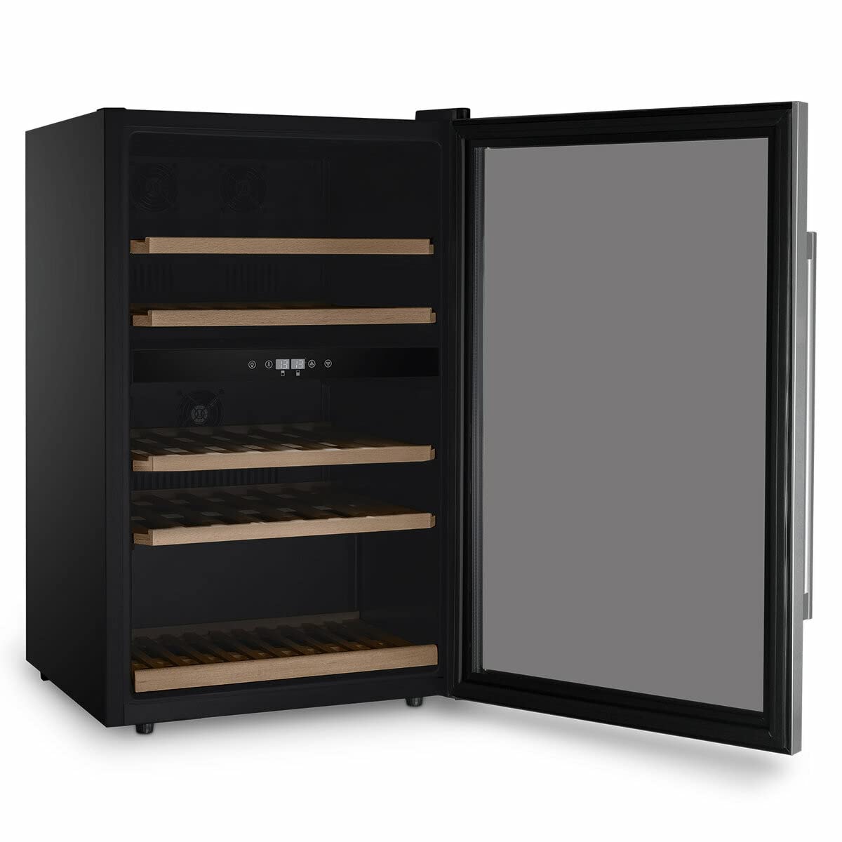 Les Petits Champs Cave à Vin 53 Bouteilles CAVCD53, Capacité 128L, 2 Zones de Température, Design Élégant en Acier Inoxydable, Réglage de Température de 5°C à 22°C, Anti-UV, LED