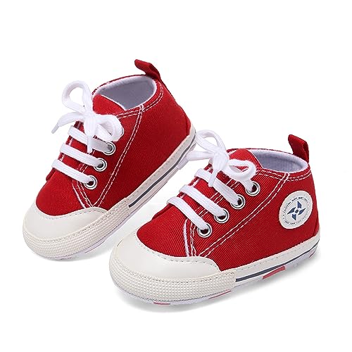Baby Boys Girls Star High Top Sneaker Soft Anti-Slip Sole Newborn Infant First Walkers Canvas Denim Shoes2