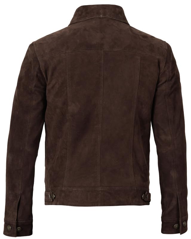 Blingsoul Brown Suede Jacket Men - Real Lambskin Leather Jacket for Men4