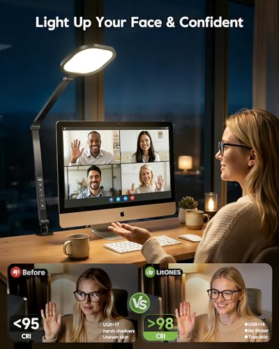 Desk Lamps for Home Office, 2000LM Eye-Caring Desk Light with Clamp, Dimmable Zoom Lightin - image 7