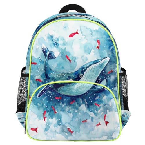 Sac à dos baleine pour enfant et crèche au motif aquarelle mignon