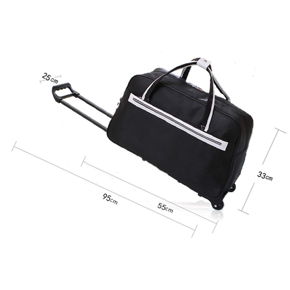 Damska torba na kółkach podróżna bagaż ręczny wakacje weekendowy płot (kolor: Różowy, rozmiar: dł. 55 × szer. 25 × wys. 33 cm)