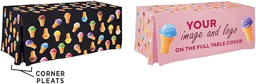 Miniatura 3 de Mantel de poliéster ajustado de 6 pies, sublimado con tinte, para ferias y eventos
