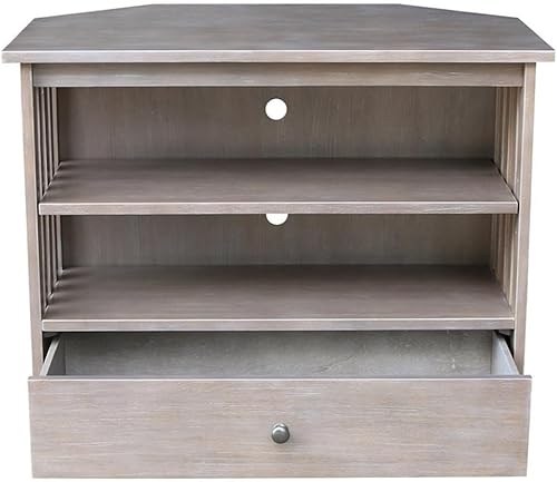 Miniatura 54 de IC International Concepts, Mission Corner Enteinment / Soporte de TV, madera auténtica maciza, madera de parawood resistente, 35 x 24 x 29, montaje