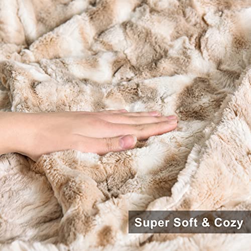 Soft Throw Blanket, 50" x 60" Luxurious Warm Thick Fall Throw Blanket, Elegant Cozy Faux Fur Throw Blanket for Couch Bed and Sofa - Image 6