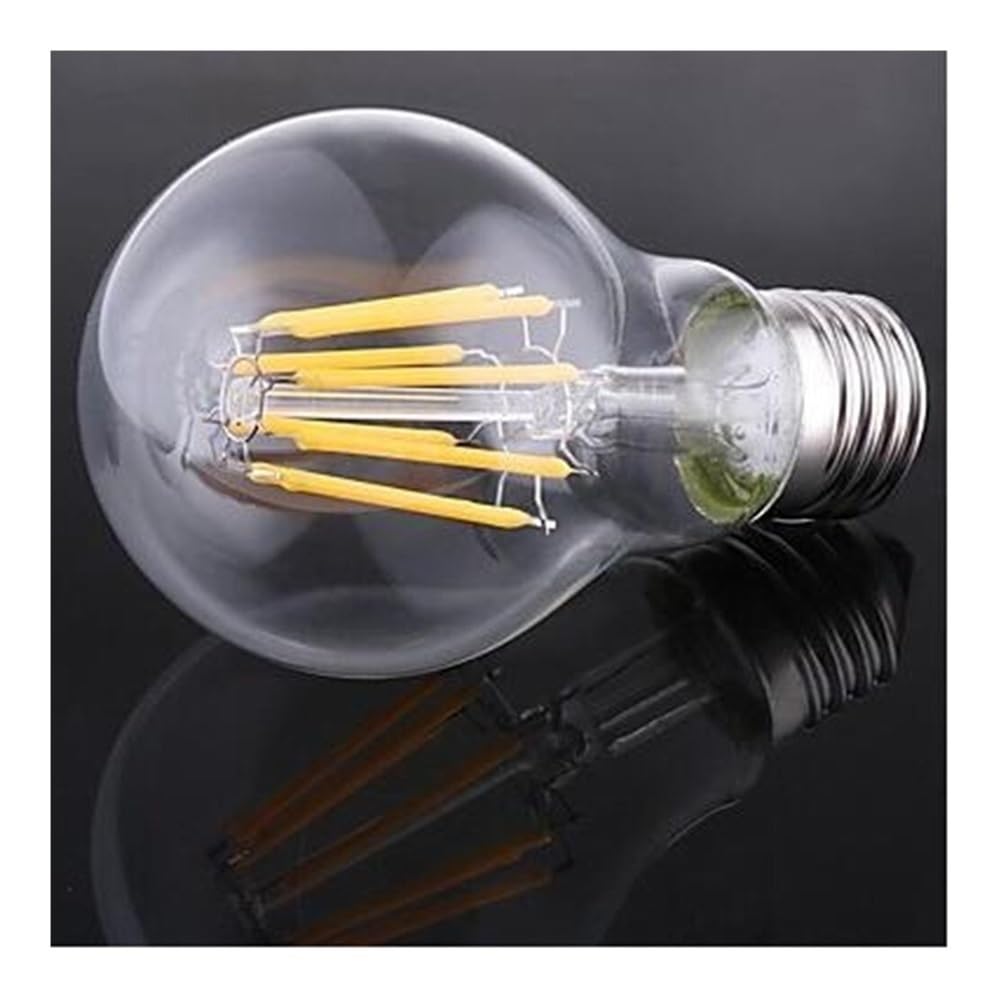 HHF Iluminación del hogar, Paquete de 10, Bombilla de filamento LED A60 AC220V 2W/4W/6W/8W/12W Bombilla Edison iluminación del hogar(Warm White 2700K,12W)