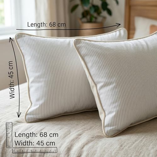 Image of Home Sizzler 210TC Satin Stripe Microfibre King Size Pillow Covers (18 X 27 Inches) - Black, Set of 2