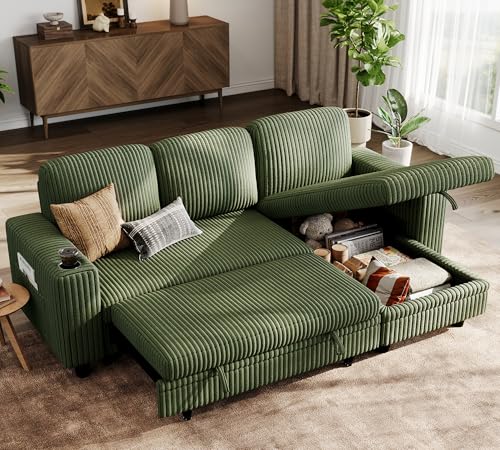 LINSY HOME Sectional Sleeper Sofa with Storage