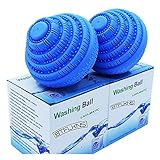 BTFLKNS Eco-Friendly Laundry Balls, 2Pcs Premium Washing Ball, Super Soft Shell Doesn't Hurt Clothes, Advanced ceramic balls, 2000 Washing Cycle Laundry Balls, All Natural Detergent(2Pack,Blue)