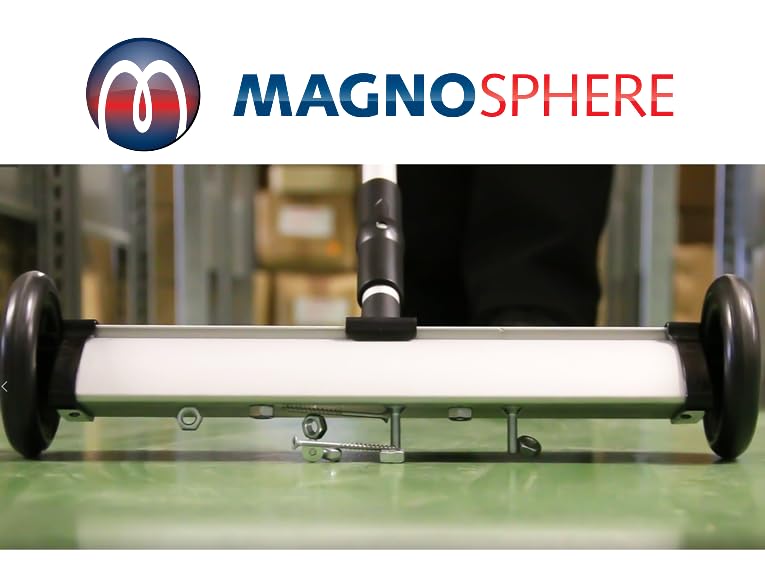 Magnetbesen Magnetischer Besen mit Ferrit-Magneten - Breite 385mm - Bodenabstand 25mm - 1 Stück - Magnetheber Magnet-Sammelgerät - wertvolle Hilfe in Werkstätten Lagerhallen Läden