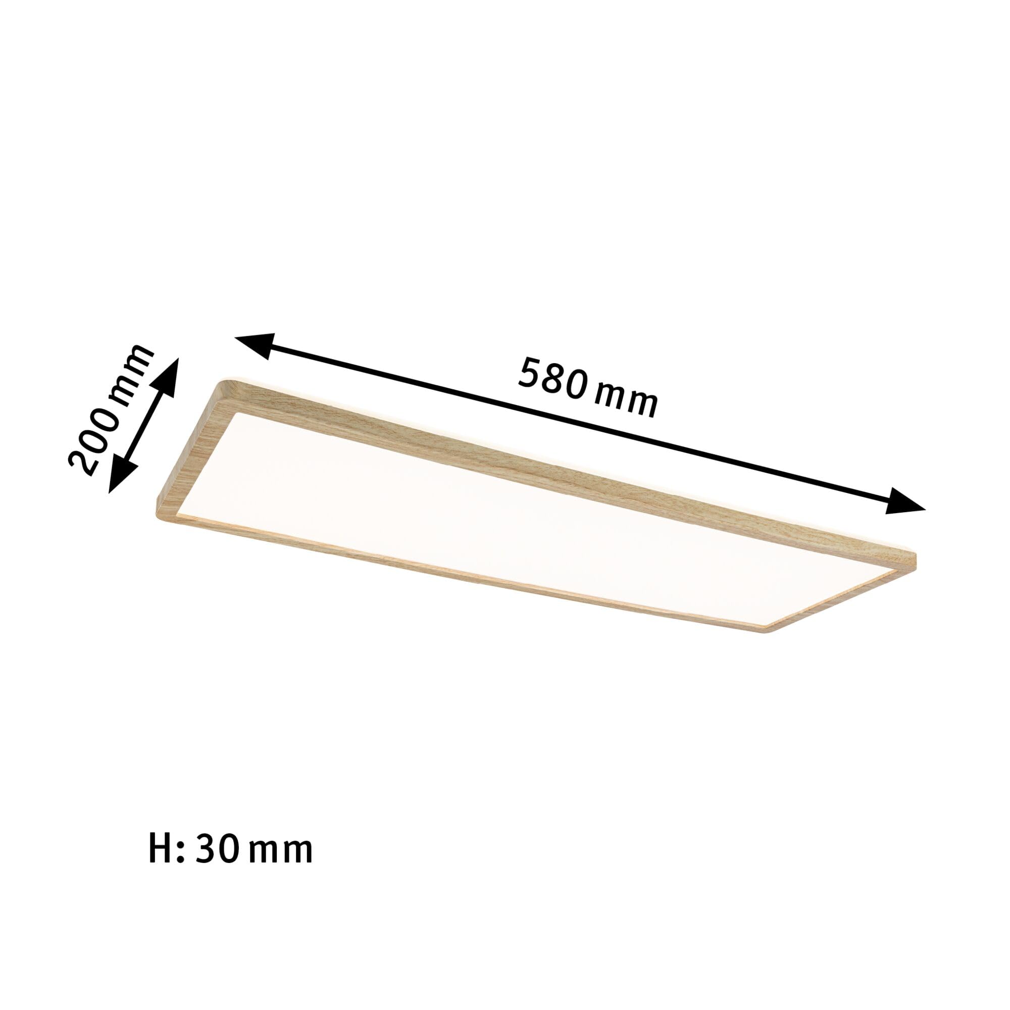 Paulmann 71031 LED Panel Atria Shine Deckenleuchte mit Backlight eckig IP44 22W 2300lm 580x200mm Holzoptik Kunststoff 3000K - Warmweiß Badleuchte
