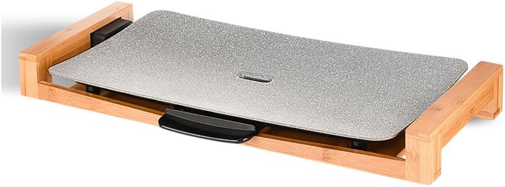 Electric Grilling Plate Dormitory Shabu-shabu Hot Pot Barbecue Oven All-in- Pot Barbecue Machine(Black)