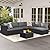 7-Piece Outdoor Patio Furniture Set, Outdoor Couch - Handwoven All-Weather Rattan & 4” Thick Waterproof Cushions, Wicker Outdoor Conversation Sets with Coffee Table for Backyard, 2026, Black/Grey
