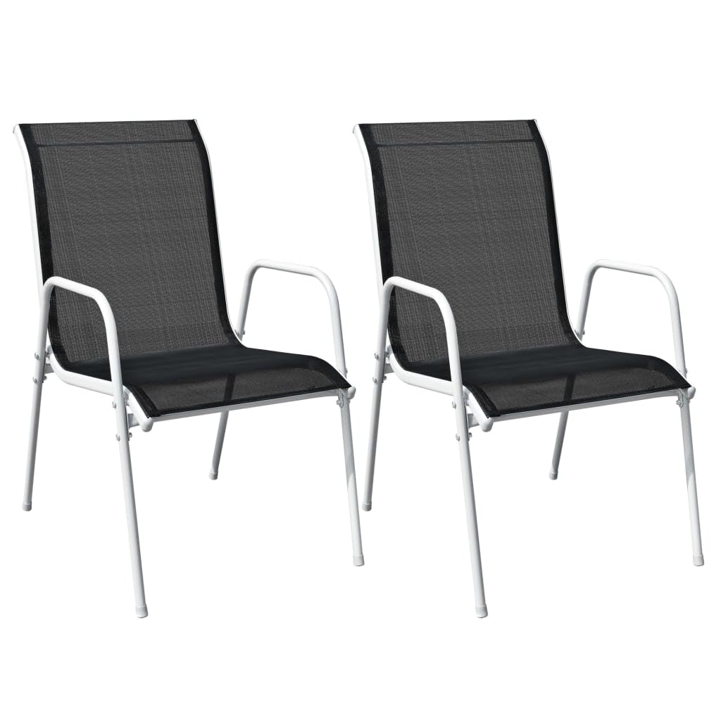 Juego de mesa y silla de jardín de 3 piezas de acero con recubrimiento en polvo con tablero de cristal templado para terraza, balcón y muebles de jardín, muebles de salón para exteriores