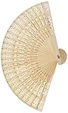 Super Z Outlet Chinese Sandalwood Scented Wooden Openwork Personal Hand Held Folding Fans for Wedding Decoration, Birthdays, Home Gifts (12 Pack)