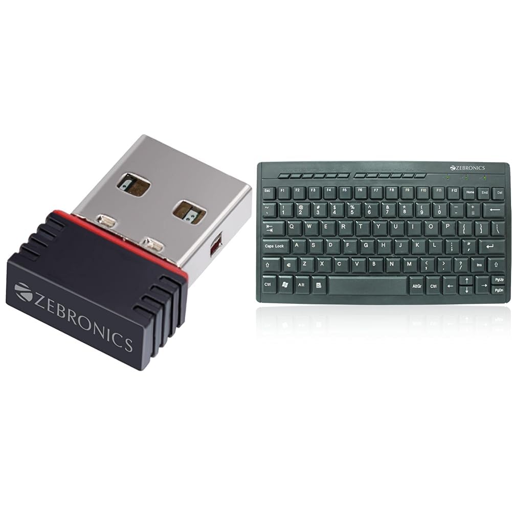 ZEBRONICS ZEB-USB150WF1 WiFi USB Mini Adapter Supports 150 Mbps Wireless Data, Comes with Advanced S