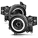 AmeriLite Black Projector Replacement Headlights LED Halo Set For Toyota FJ Cruiser - Passenger and Driver Side