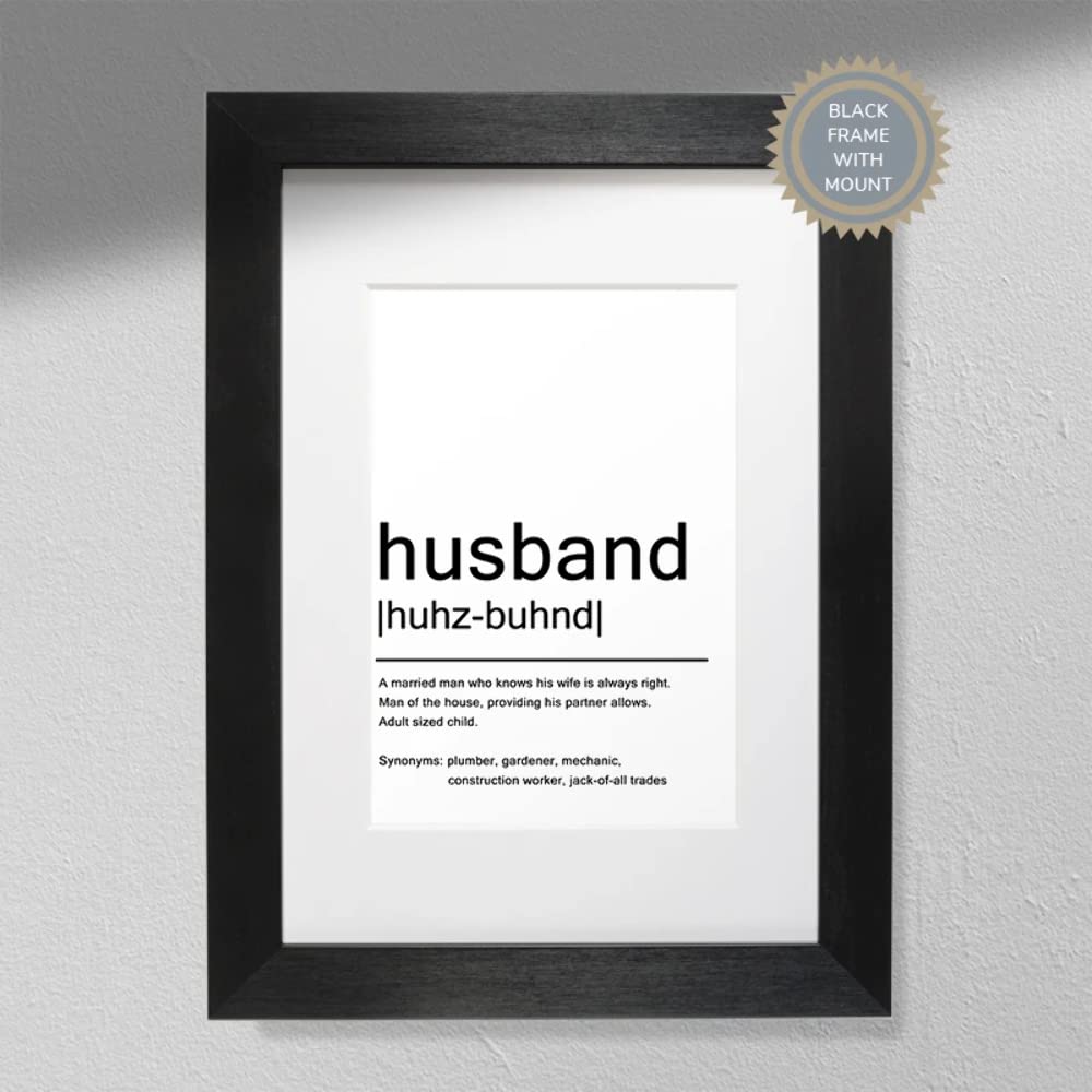 Husband - Typography 'Definition' Print | Husband Definition | Gift Idea for Husband Print Only A4