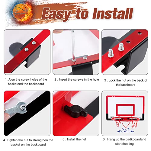 Mini Basketball Korb Set, Indoor mit Saugnapf Wandmontage Basketballkorb, Basketballkorb fürs Zimmer, Erwachsene Kinder Mini Basketball Korb Set mit 2 Ball Netz und Luftpumpe Sportspielzeug 40 * 26CM - Image 3