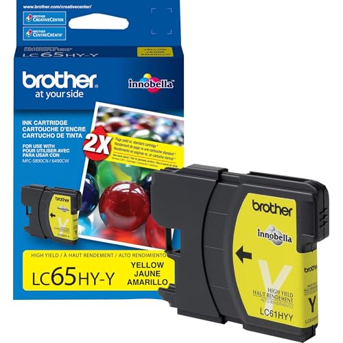 Brother LC65HYY High-Yield -Ink Cartridge, 750 Page-Yield, Yellow