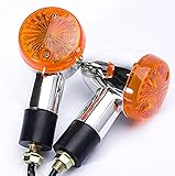 XYZCTEM 2 x 2' Chrome Front Rear Turn Signal,Fits For Most Motorcycle, Street Bike, Scooter, Cruiser ,Chopper And More