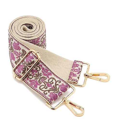 Image of Wide Shoulder Strap Adjustable Replacement Belt Guitar Style Crossbody Bag Handbag Strap Multicolor Canvas Straps(Wide:2in)(Color55)
