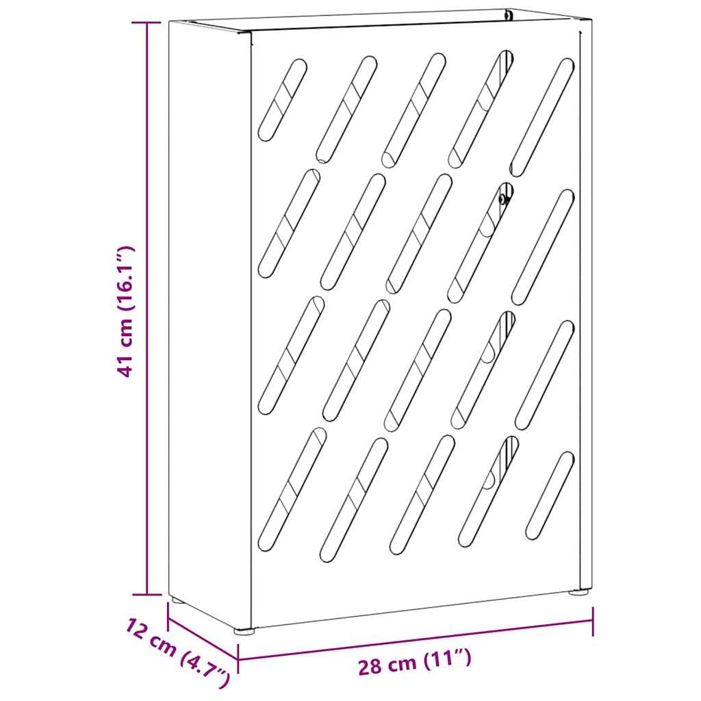 vidaXL Porte-Parapluie Blanc Acier 28x12x41 cm Moderne Design rectangulaire