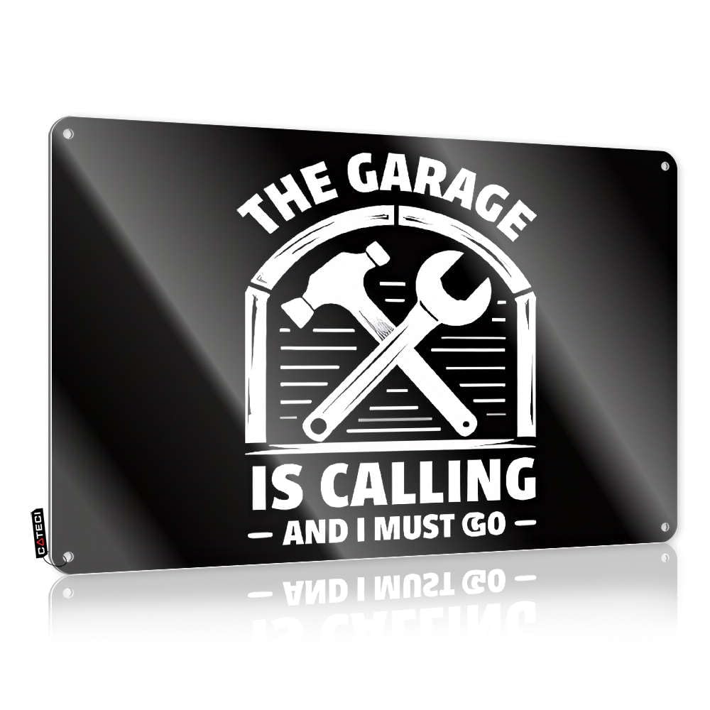 Fzfn Colour The Garage Is Calling And I Must Go. Nice Hippie - Porch Decorations Tin Metal Sign Wall Art Decoration(30X40cm)