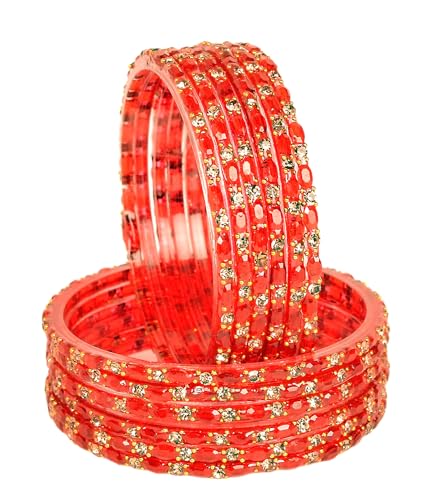 Image of Swara Creations Glass Bangles set for Women | Zirconwork Golden Raindrops Bangles Collection | Ethnic, Festive & Special Occassions(12Pcs)(SKU287)