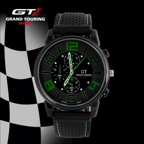 GT Furious Racing Sport Watch Military Pilot Aviator Army Style Black Silicone Faddish F1 Men's Watches